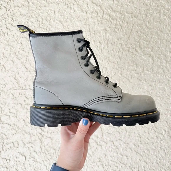 Vintage Dr. Marten Leather Olive Green Combat Boots Women’s Size 7.5 - Picture 7 of 8